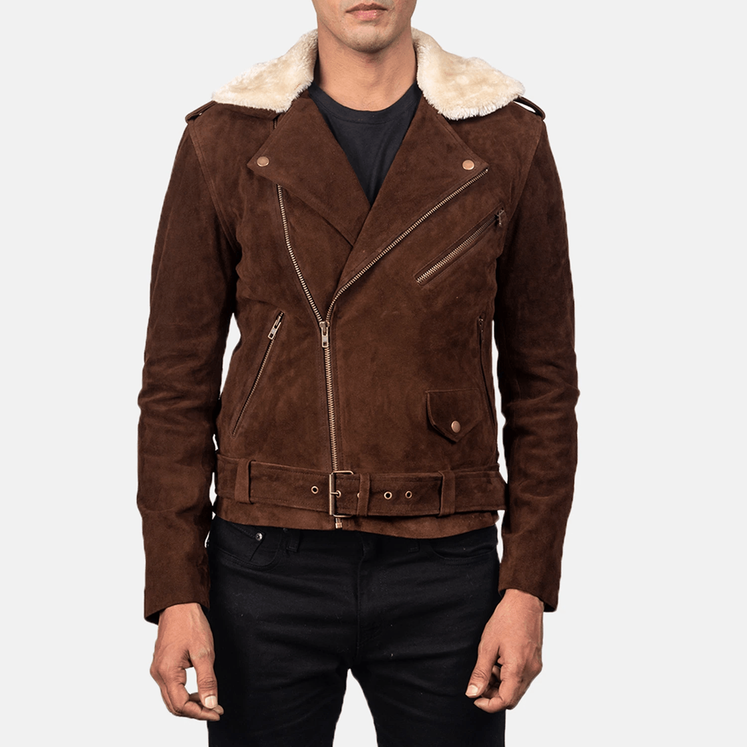 Furton Mocha Suede Biker Jacket