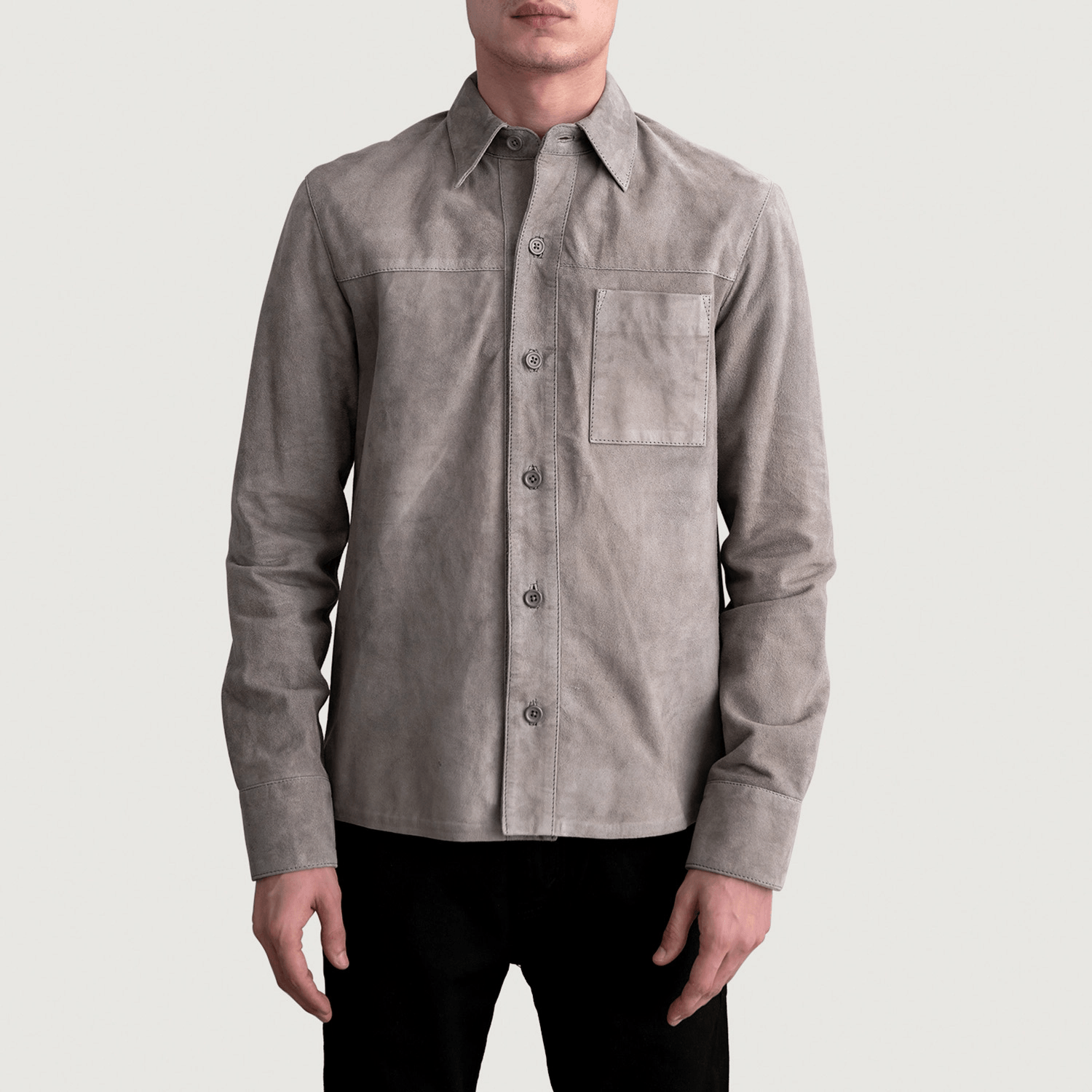 Scout Grey Suede Leather Shirt