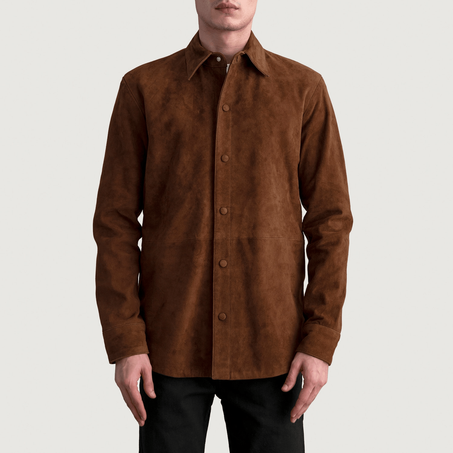 Haven Brown Suede Leather Shirt