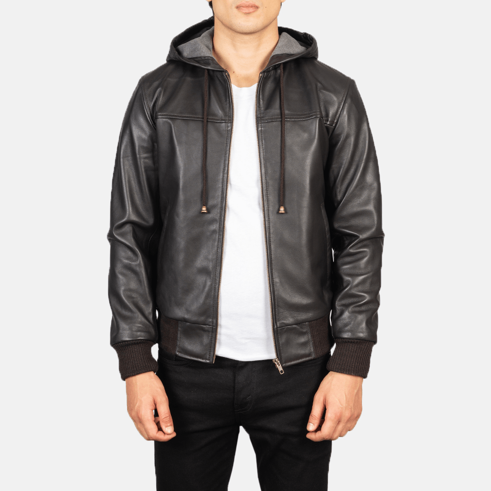 Ride with the Best Nintenzo Brown Leather Bomber