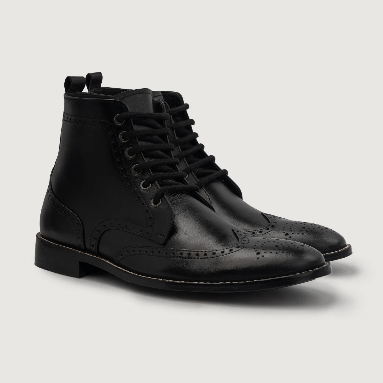 Duster Brogues Derby Black Best Leather Boots