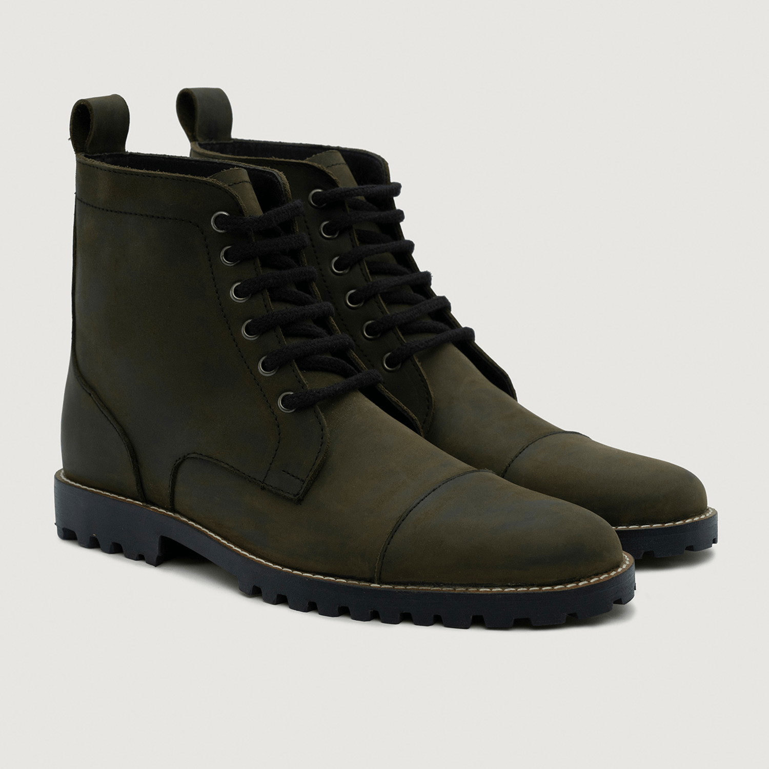 Knight Derby Olive Green Pull-up Boots TerraGrip