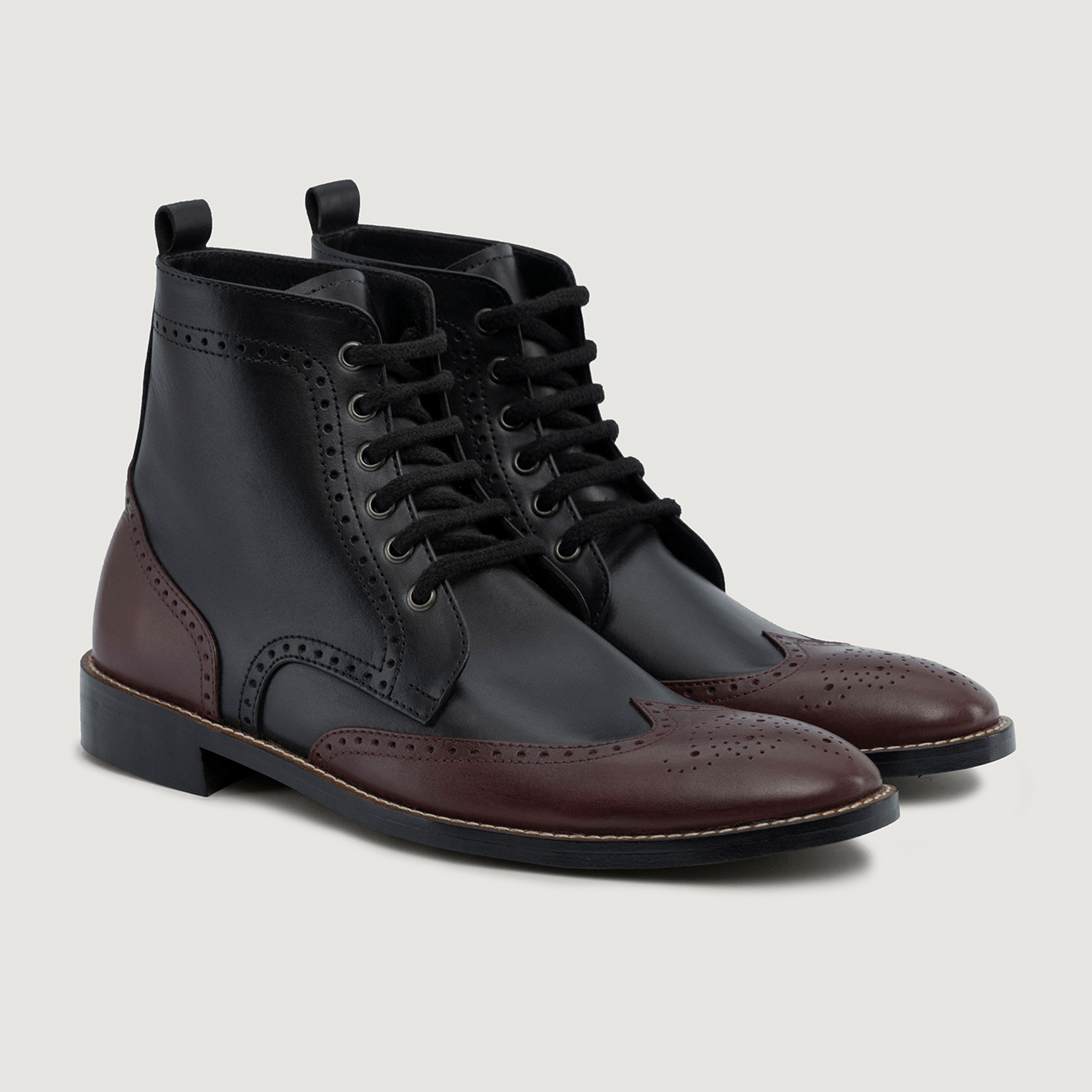 Duster Brogues Maroon-Black StudGuard Boots