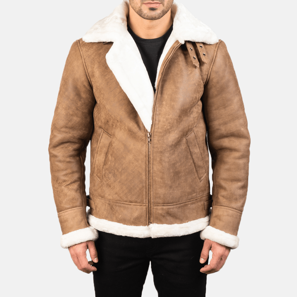 Men's Leather Bomber Jacket