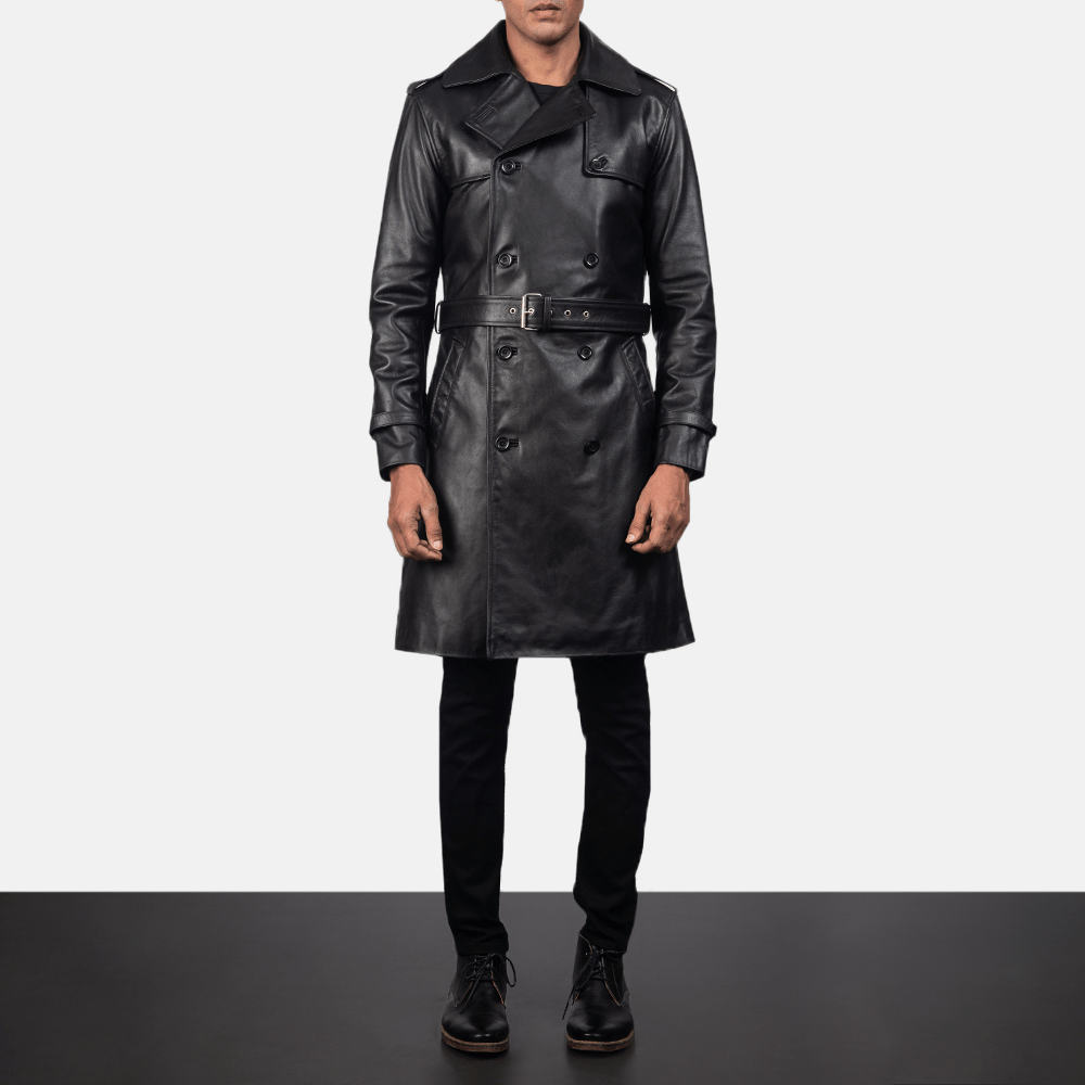 Black Friday Sale on Royson Black Leather Coat