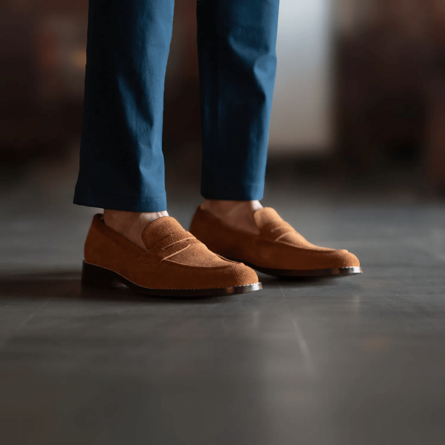 Baxton Brown Suede Leather Loafers