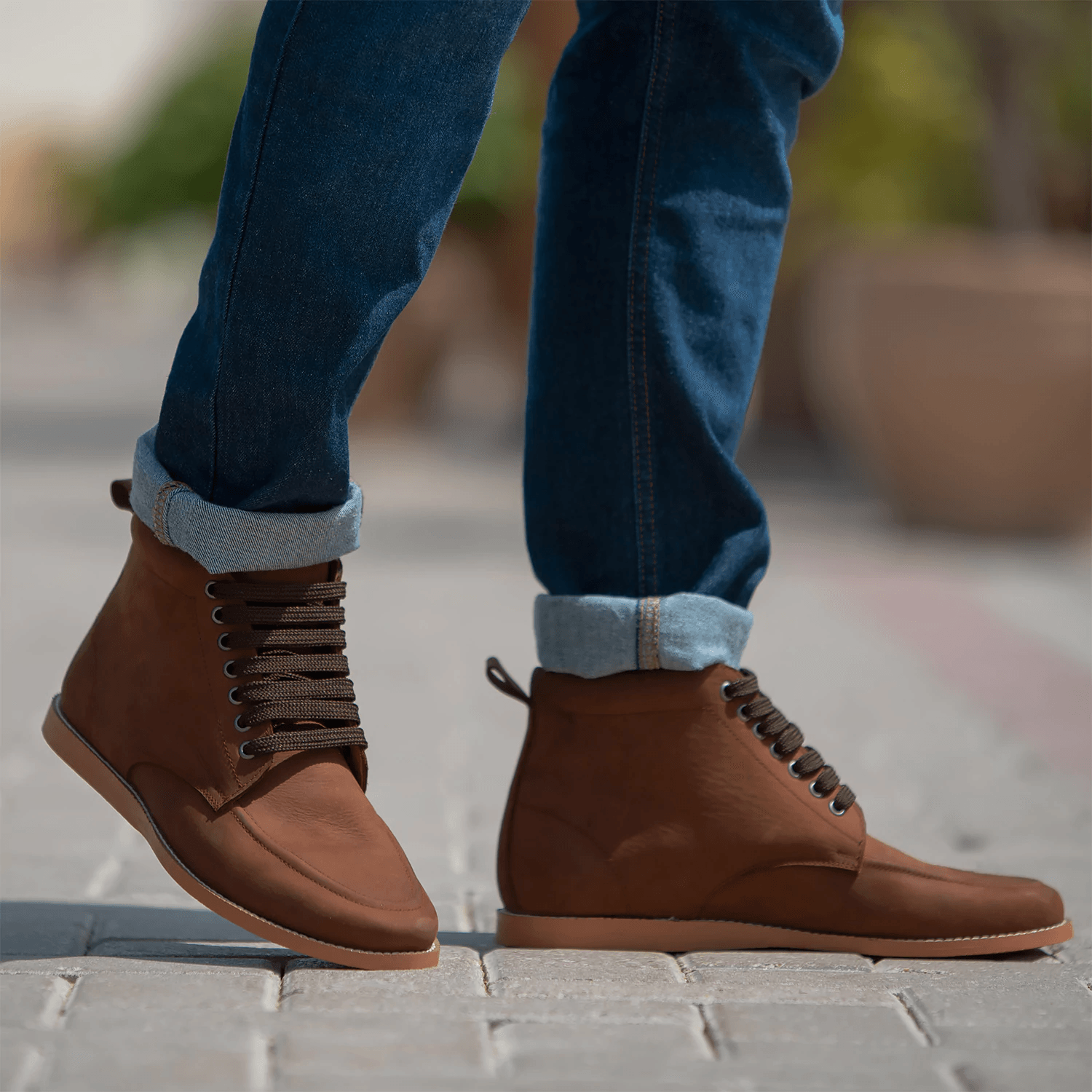 Bearman Moc-Toe Oil Pull-Up Brown Leather Boots