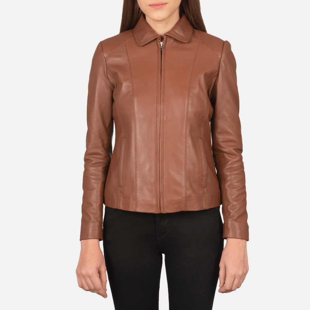 Best Colette Brown Leather Jacket For Women — Androgynous Style