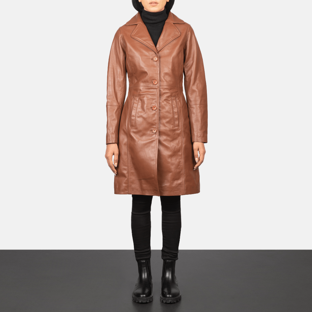 Alexis Brown — Best Single-Breasted Leather Coat