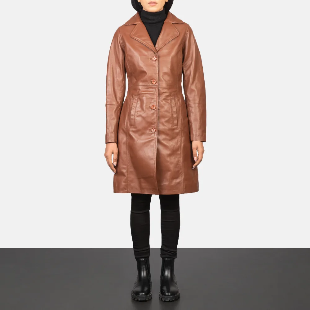 Alexis Brown — Best Single-Breasted Leather Coat