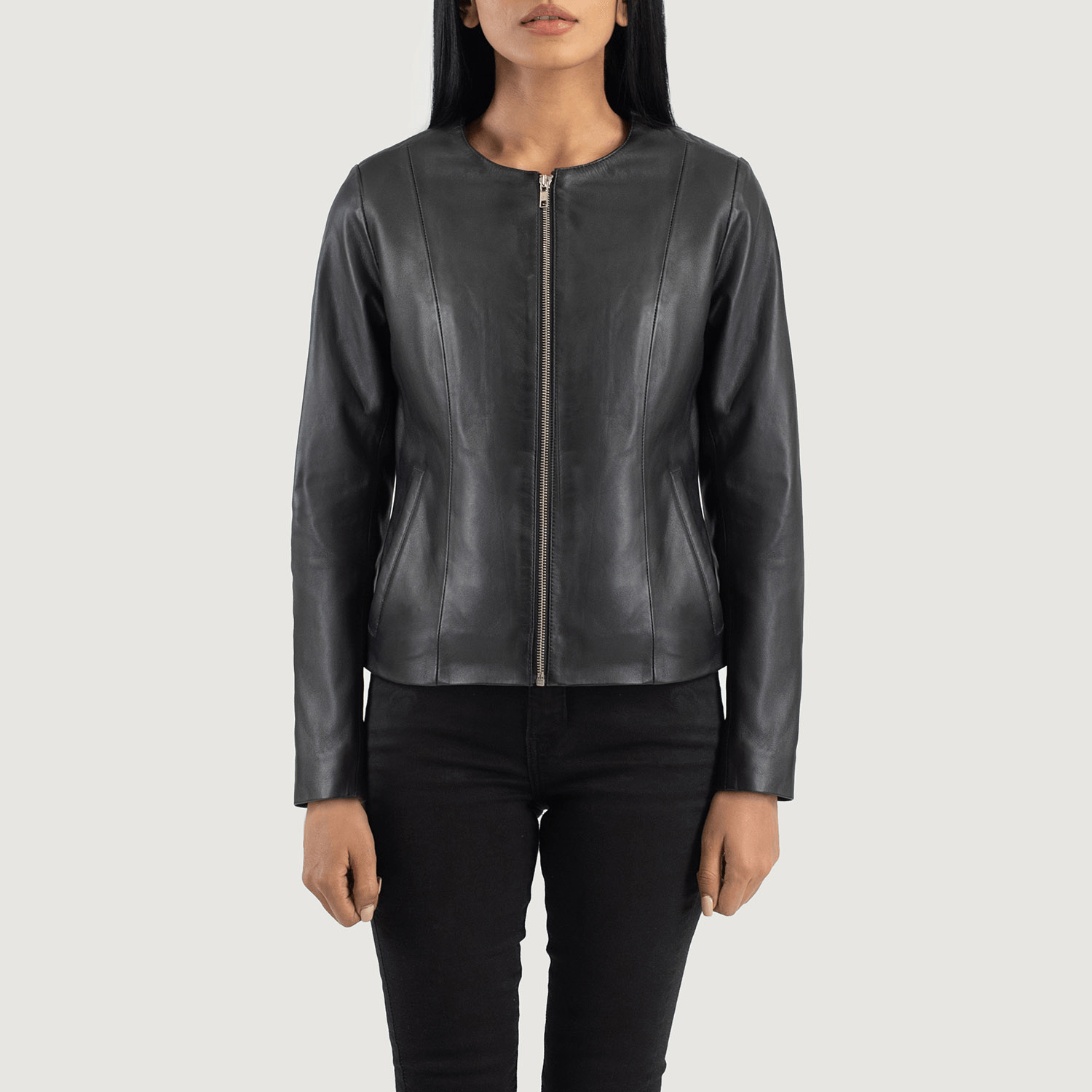 Elixir Black — Best Collarless Leather Jacket