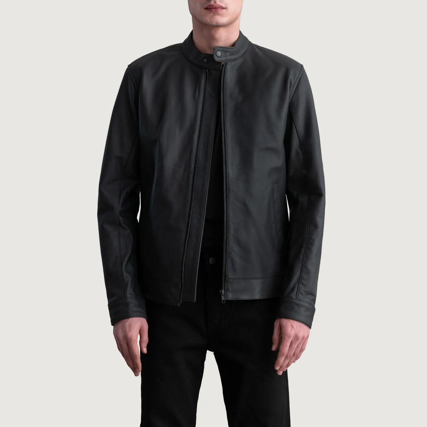 Zen Black Best Leather Biker Jacket — Unique Matte