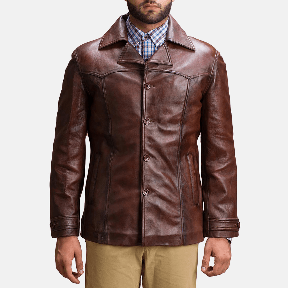 Rugged and Refined — Vincent Alley Brown Best Leather Jacket