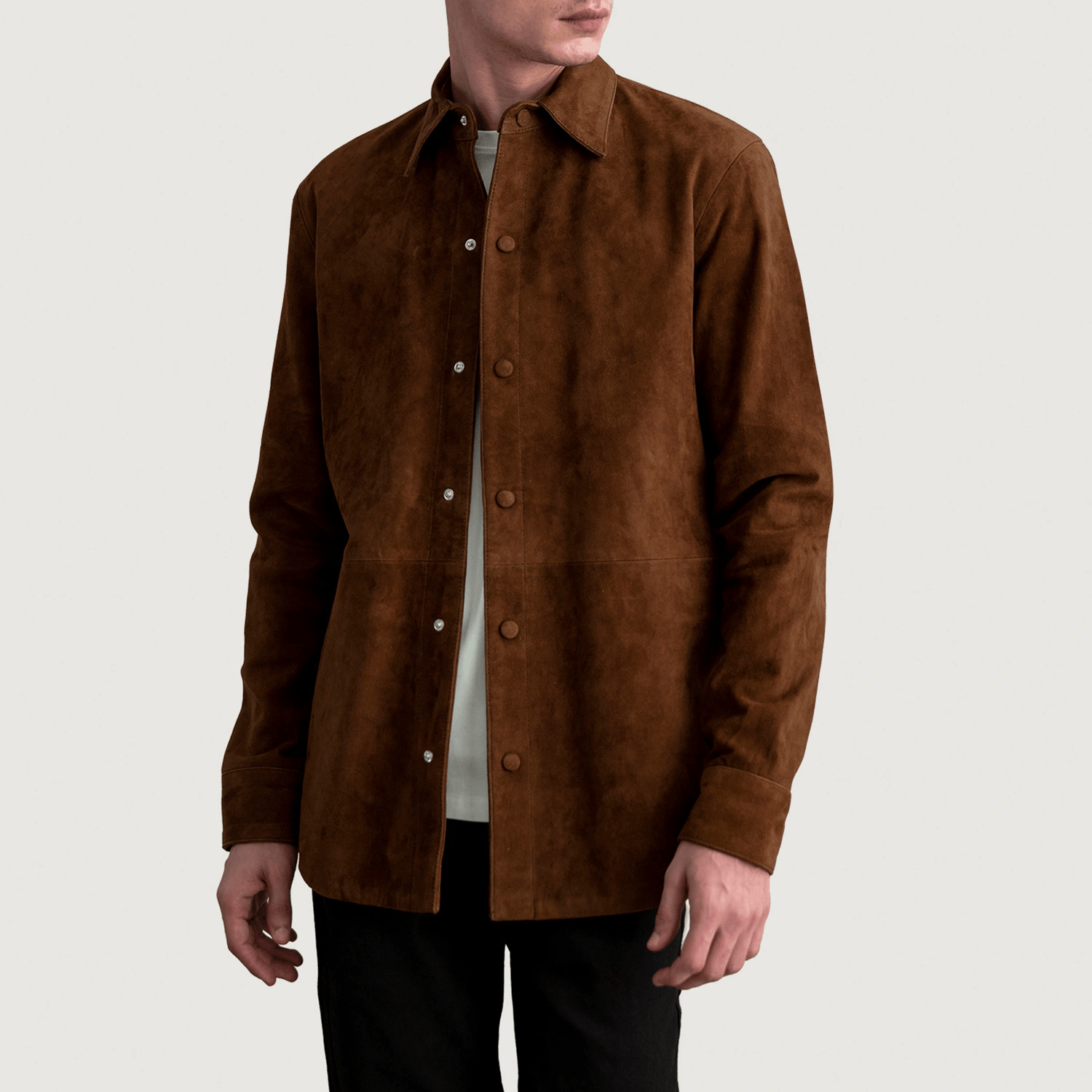 Casual Comfort in Haven Brown the Best Suede Shirt