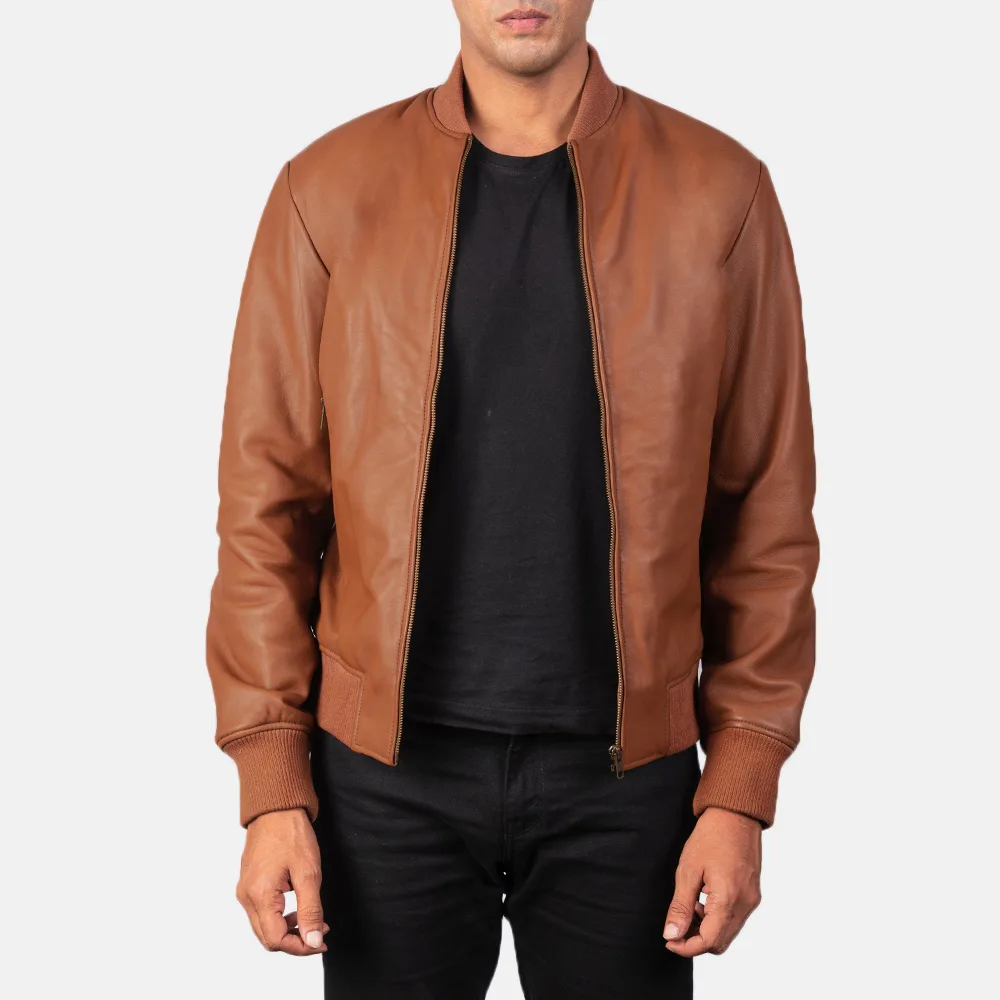 Shane Best Brown Leather Bomber Jacket — Timeless Design