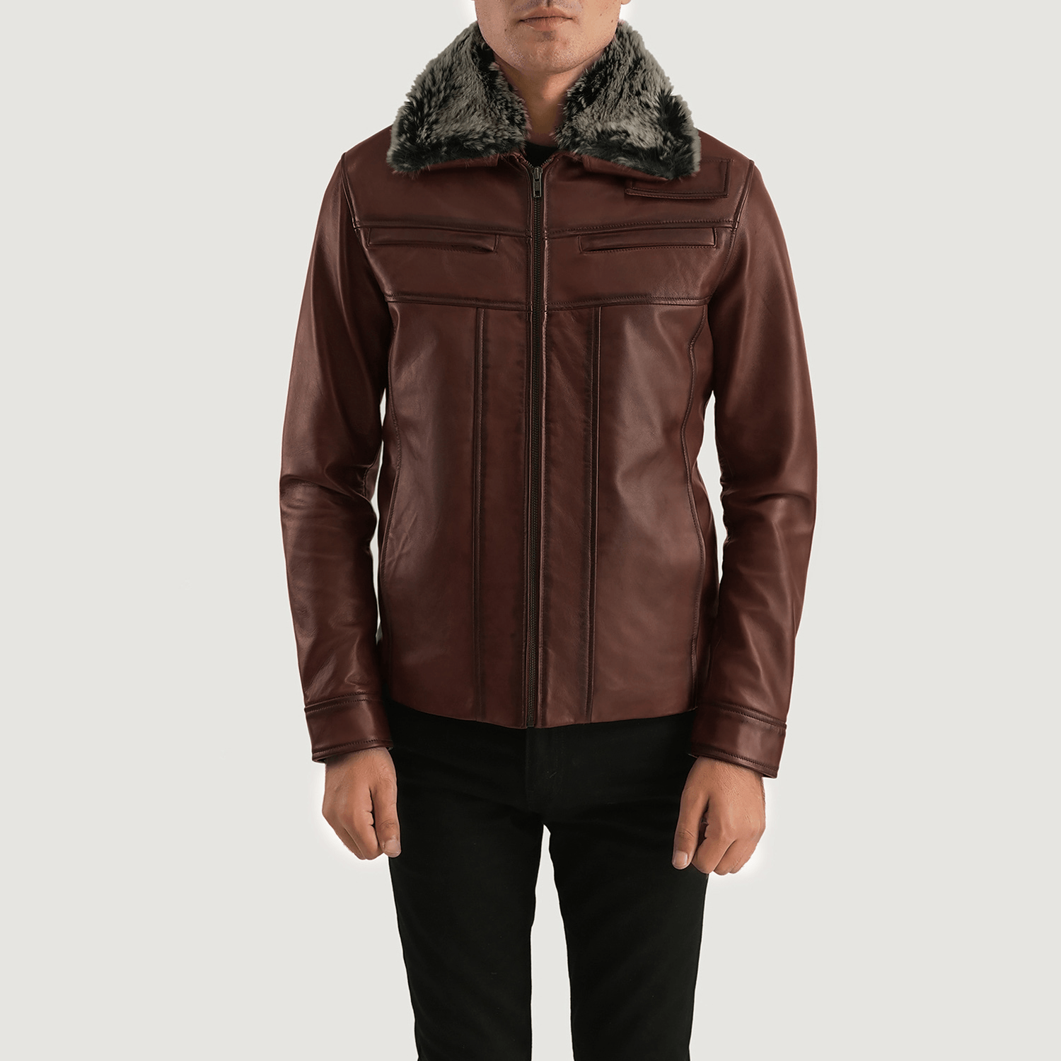 Evan Hart Fur Brown Leather Best Jacket — Warm and Stylish