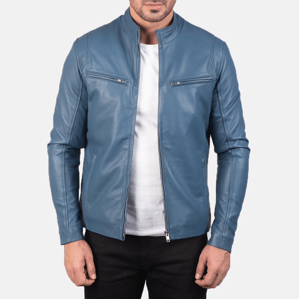 Best Ionic Blue Leather Jacket—A Vibrant-Bold Fall Look