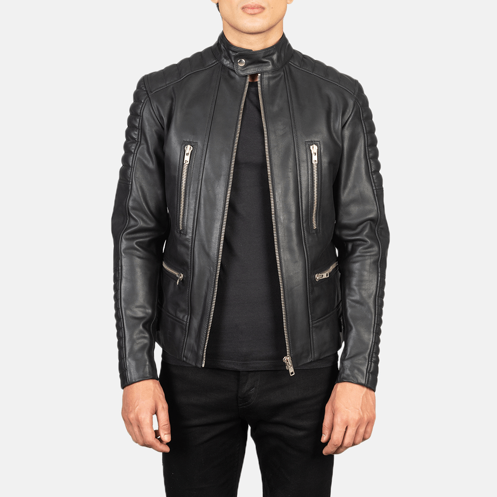 Damian Black Leather Biker Jacket — The Bold Choice