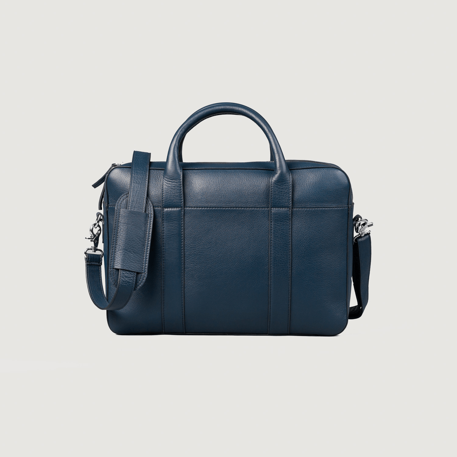 The Captain Midnight Blue Leather Briefcase