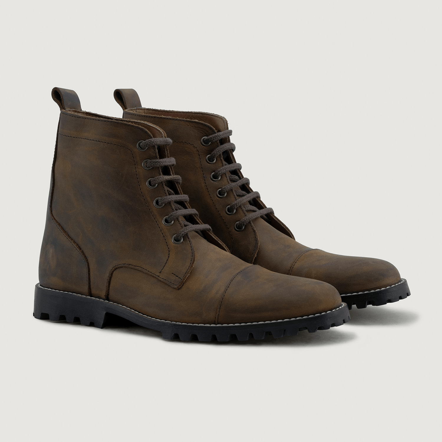 Knight Derby Burnt Copper Pullup Leather Boots