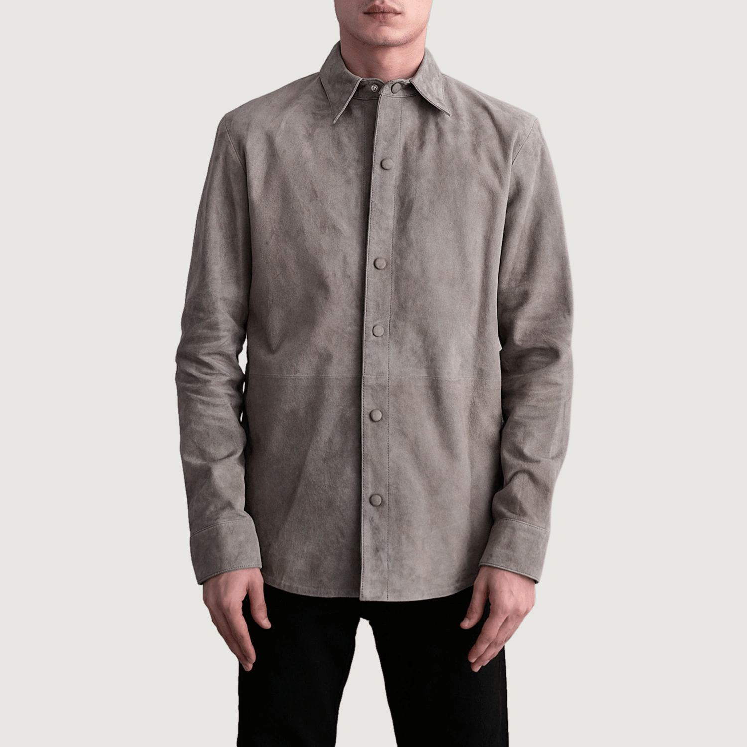 Haven Grey Suede Leather Shirt