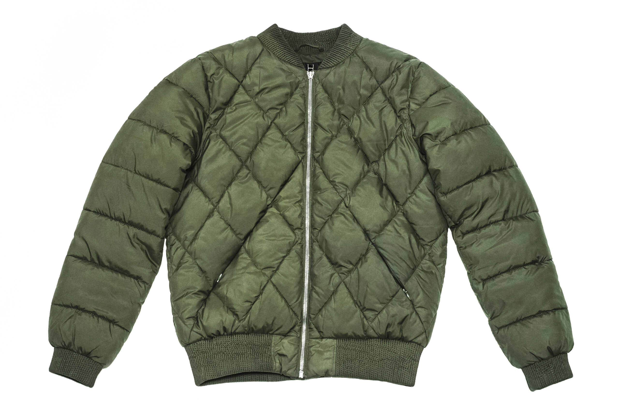 A Padded Nylon Bomber Jacket 