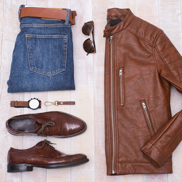 what to wear with a brown leather jacket