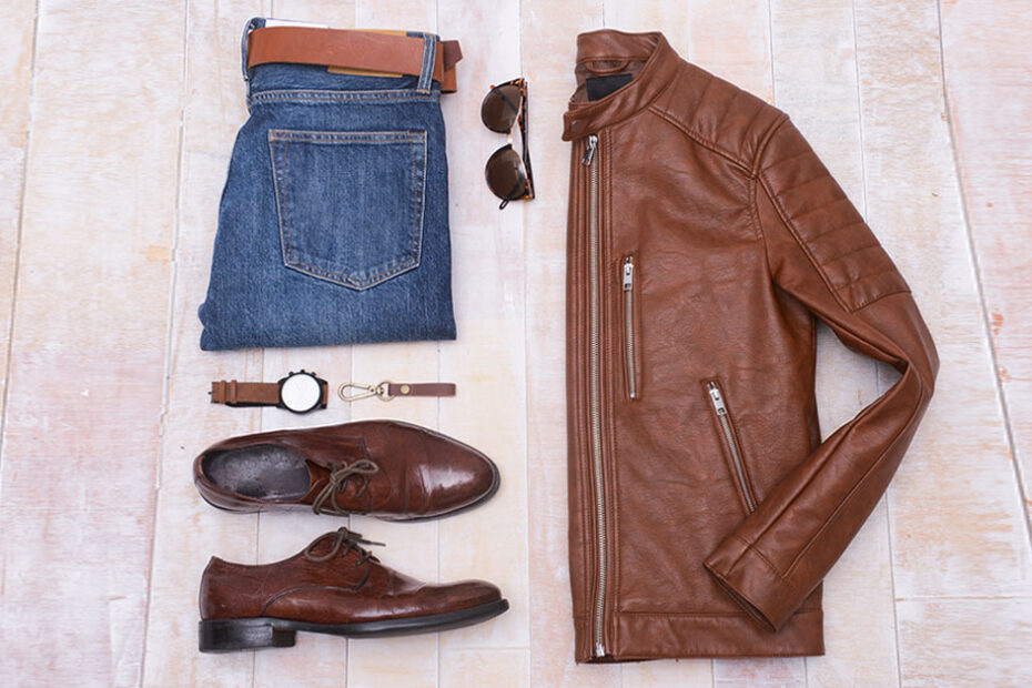 what to wear with a brown leather jacket